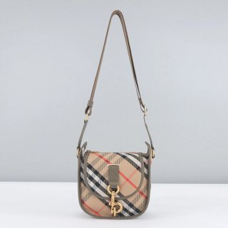 BURBERRY 81196571 ゴールド 斜め掛けバッグ クラシックチェック 19x18cm サイズ:19x18cm