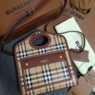 BURBERRY 4776 キャンバス プリント 斜め掛けバッグ トート 26x23cm サイズ:26x23cm