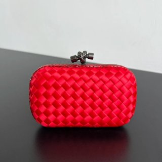 BOTTEGA VENETA BV 8651 ノット イブニングバッグ シルク編み蛇皮トリム 16x10cm サイズ:16x10cm