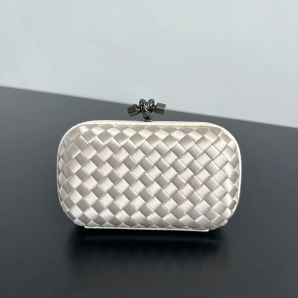 BOTTEGA VENETA BV 8651 ノット イブニングバッグ シルク編み蛇皮トリム 16x10cm サイズ:16x10cm