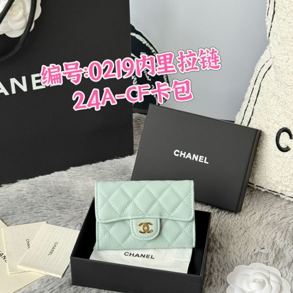 CHANEL 0219 CFカードケース カヴィア粒革 サイズ:11x8.5cm CHANEL 0219 CFカードケース カヴィア粒革 サイズ:11x8.5cm