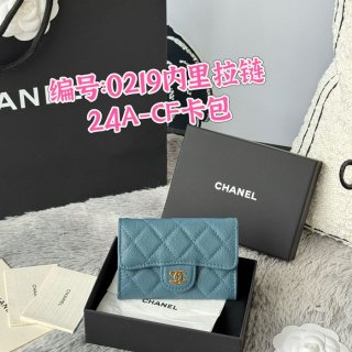 CHANEL 0219 CFカードケース カヴィア粒革 サイズ:11x8.5cm