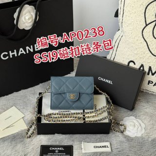 CHANEL 0238 SS19 チェーン付きカードケース カヴィア粒革 サイズ:12.5x8.5x2.5cm