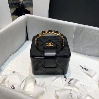 CHANEL ブラック×グリーン ハンドバッグ 小 11×9.5×8.5cm サイズ:11×9.5×8.5cm