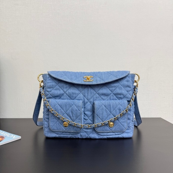 CHANEL デニム 菱格紋 斜め掛けバッグ クラシック 小 30×22×5cm サイズ:30×22×5cm CHANEL デニム 菱格紋 斜め掛けバッグ クラシック 小 30×22×5cm サイズ:30×22×5cm