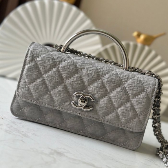 CHANEL 66030 ツイード ブラック×グレー×シルバー ハンドバッグ 春夏 18.5×11×6cm サイズ:18.5×11×6cm
