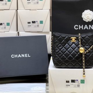 CHANEL 3259 ラムレザー ゴールド ショルダーバッグ 大容量 19×16×8cm サイズ:19×16×8cm