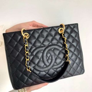 CHANEL 50995 カーフレザー ゴールド ショルダーバッグ クラシック 大容量 34×24×12cm サイズ:34×24×12cm