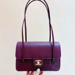 CHANEL AS6130 カーフレザー レッド ショルダーバッグ 有名人同款 ヴィンテージ 22×15×7cm サイズ:22×15×7cm
