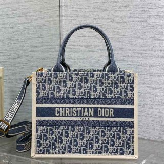 DIOR 8004 カーフレザー 刺繍、レター ホワイト、ブルー 斜め掛けバッグ、トートバッグ 小 クラシック 26.0x21.0x12.0cm サイズ:26x21x12cm