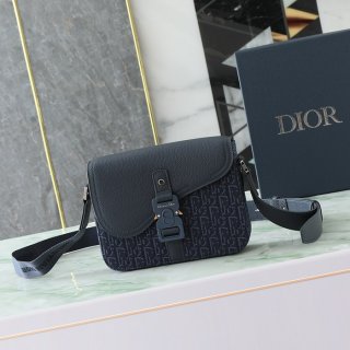 DIOR サドルメッセンジャー オブリーク ネイビー サイズ:23x18cm
