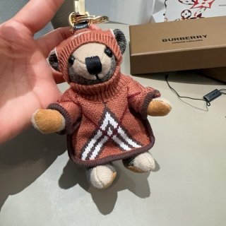 バーバリー スタイル テディベア キーリング チャーム