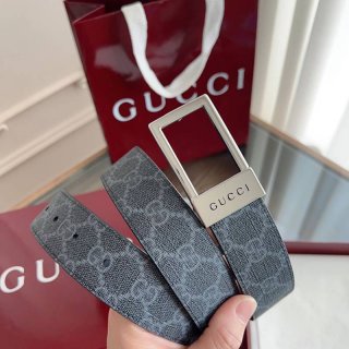 グッチ メンズ ベルト スクエアバックル 3.5cm