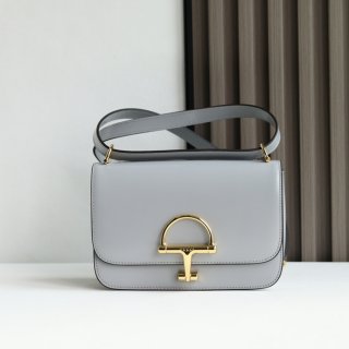 GUCCI 846705 レザー グレー、ゴールド ショルダーバッグ 馬銜、クラシック 22cm サイズ:22.5x14x8cm