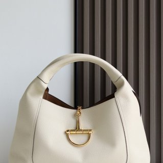 GUCCI 837466 カーフレザー、レザー ブラック、ホワイト、ブラウン ショルダーバッグ、財布 馬銜、クラシック 46x26x16cm サイズ:46x26x16cm