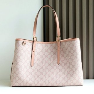 GUCCI 815213 レザー ホワイト、ピンク、ベージュ トートバッグ GG、新作 38x25x15cm サイズ:38x25x15cm