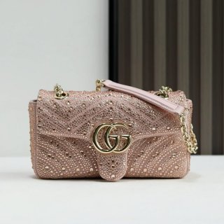 GUCCI 837280 斜め掛けバッグ、ハンドバッグ GG、マルモント 22cm サイズ:23x14x6cm