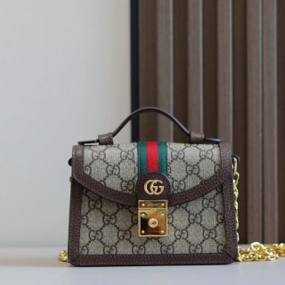 GUCCI 696180 キャンバス ブラウン 斜め掛けバッグ、ショルダーバッグ、ハンドバッグ オフィディア、GG、クラシック 18x13cm サイズ:18x13cm