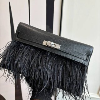 HERMES ケリー ダチョウ革 脇下バッグ Kelly サイズ: