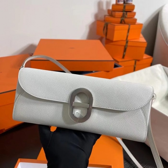 HERMES カーフスキン グレー 脇下バッグ セミハンドメイド 24cm サイズ:24cm HERMES カーフスキン グレー 脇下バッグ セミハンドメイド 24cm サイズ:24cm