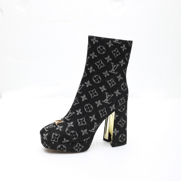 【LOUISVUITTON】ショートブーツ厚底ハイヒールブーツレディース