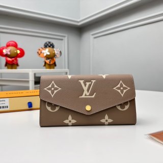 LOUIS VUITTON M80496 サラ長財布 モノグラムアンプラント ベージュ サイズ:19x10.5cm