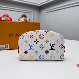LOUIS VUITTON M13744 コスメポーチ 村上隆コラボ ホワイトマルチ サイズ:19x12cm