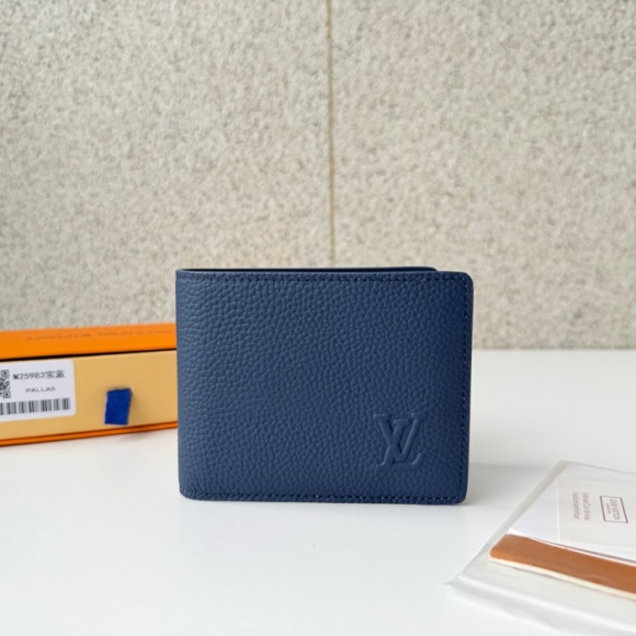 LOUIS VUITTON M25983 マルチプル短財布 LVエアログラム ブルー サイズ:5x9x1.5cm LOUIS VUITTON M25983 マルチプル短財布 LVエアログラム ブルー サイズ:5x9x1.5cm