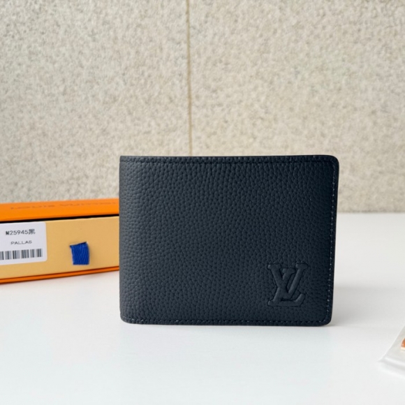 LOUIS VUITTON M25945 マルチプル短財布 LVエアログラム ブラック サイズ:5x9x1.5cm LOUIS VUITTON M25945 マルチプル短財布 LVエアログラム ブラック サイズ:5x9x1.5cm