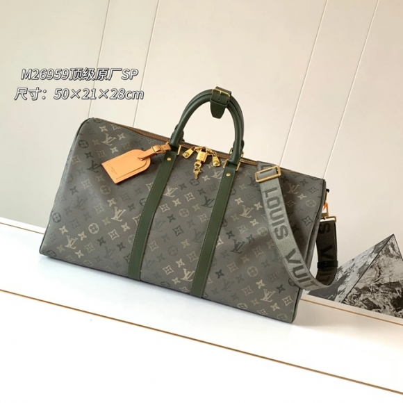 LOUIS VUITTON M26959 ル キープオール50CM オリーブグリーン サイズ:50x29x22cm LOUIS VUITTON M26959 ル キープオール50CM オリーブグリーン サイズ:50x29x22cm