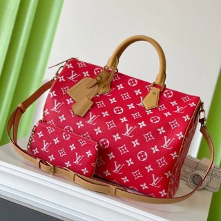 LOUIS VUITTON M24420 スピーディーP9 オールレザーまくらバッグ サイズ:40x26x23cm