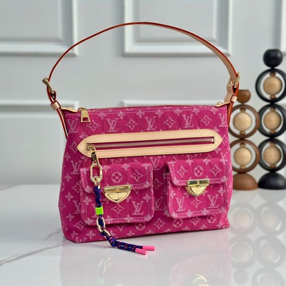 LOUIS VUITTON M28266 デニム 配色 ブルー ショルダーバッグ レディースショルダーチェーン サイズ:30.0x22.0x13.0cm LOUIS VUITTON M28266 デニム 配色 ブルー ショルダーバッグ レディースショルダーチェーン サイズ:30.0x22.0x13.0cm