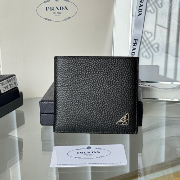 PRADA 2M0513 メンズ短財布 荔枝紋牛皮 サイズ:11x9.5cm