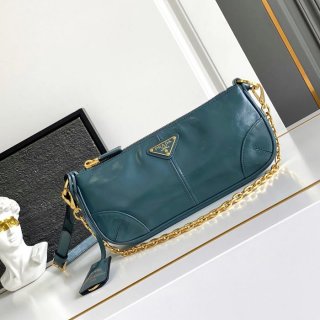 PRADA 1BC221 レザー ホワイト、ゴールド 斜め掛けバッグ、チェーンバッグ チェーン、クラシック 26x12cm サイズ:26x12cm