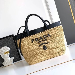 PRADA 1BG500 カーフスキン、編み プリント ショルダーバッグ、ハンドバッグ、トートバッグ 編み、トート、クラシック 26x25x15cm サイズ:26x25x15cm