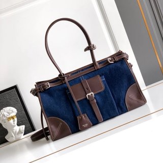 PRADA 1BA433 カーフスキン 斜め掛けバッグ、ショルダーバッグ、ハンドバッグ 大 38x24x12cm サイズ:38x24x12cm