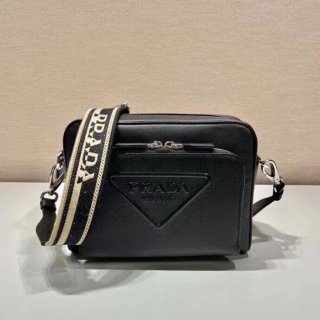 PRADA 2VH152 刺繍テープ斜め掛け サイズ:24x18cm