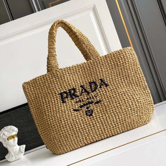 PRADA 1BG392 編み プリント、ギンガム ハンドバッグ、トートバッグ 編み、トート、大 40x34x15cm サイズ:40x34x15cm PRADA 1BG392 編み プリント、ギンガム ハンドバッグ、トートバッグ 編み、トート、大 40x34x15cm サイズ:40x34x15cm