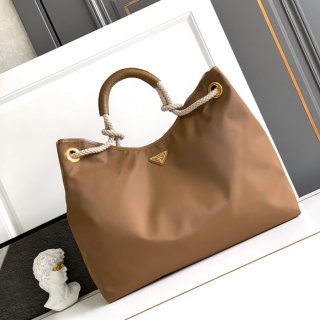 PRADA 1BC244 ナイロン ゴールド ハンドバッグ、トートバッグ ナイロン、トート、クラシック 48x39x14cm サイズ:48x39x14cm