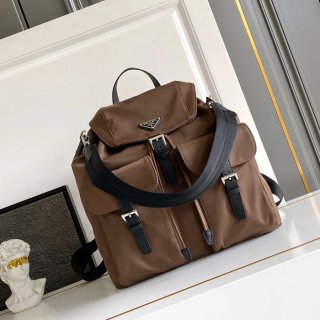 PRADA 2VZ110 ナイロン ゴールド ショルダーバッグ、リュックサック ナイロン、クラシック 39x34x15cm サイズ:39x34x15cm