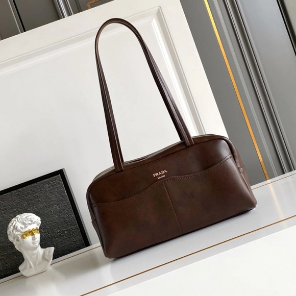 PRADA 1BB165 スエード、レザー ゴールド ショルダーバッグ、ハンドバッグ ヴィンテージ 34x18x16cm サイズ:34x18x16cm PRADA 1BB165 スエード、レザー ゴールド ショルダーバッグ、ハンドバッグ ヴィンテージ 34x18x16cm サイズ:34x18x16cm