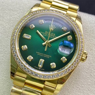 ROLEX 128348RBR デイデイト 36mm グリーンオンブレ 高級 ROLEX 128348RBR デイデイト 36mm グリーンオンブレ 高級