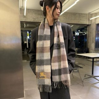 バーバリー 刺繍スカーフ 32x180cm