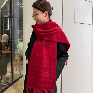 シャネル 100％プレミアムカシミヤ水波模様スカーフ 30x180cm