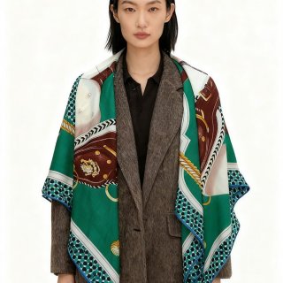 エルメス 140プレミアムシルクカシミヤ両面同色ストール。70％カシミヤ30％シルク 140x140cm