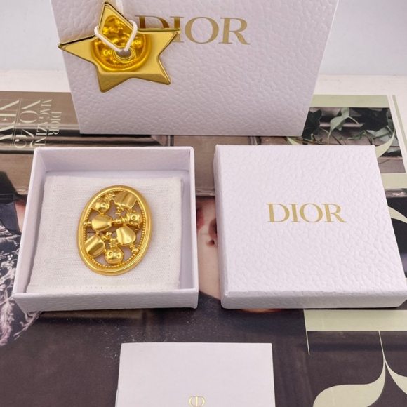 ブローチ D 香水瓶×オーバルブローチ — Diorヴィンテージシリーズ、縦横どちらの着用も可能、コレクション価値あり