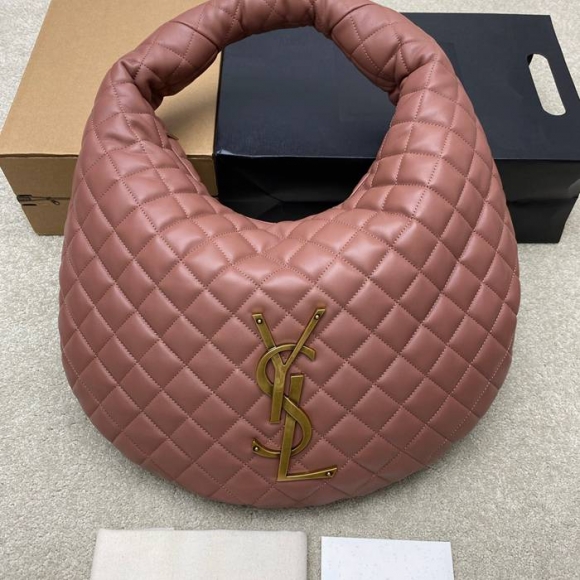 SAINT LAURENT 858160 ラムレザー ピンク、ゴールド ハンドバッグ イカール 47x35x15cm サイズ:47x35x15cm SAINT LAURENT 858160 ラムレザー ピンク、ゴールド ハンドバッグ イカール 47x35x15cm サイズ:47x35x15cm