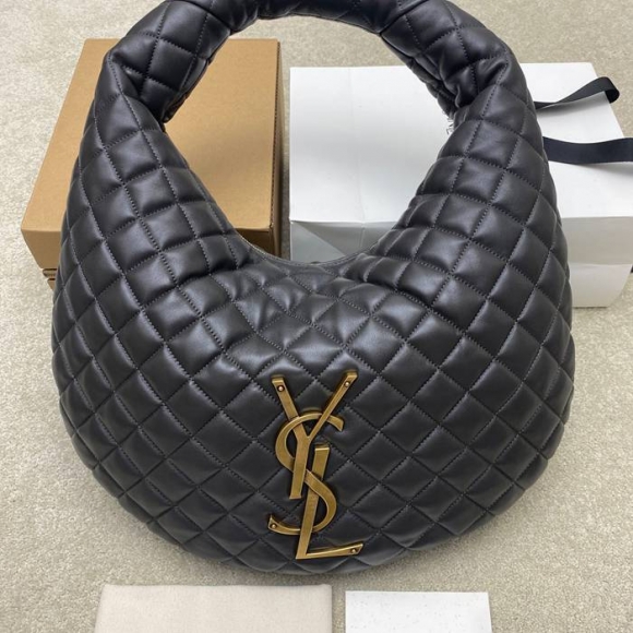 SAINT LAURENT 858160 ラムレザー グレー、ゴールド ハンドバッグ イカール 47x35x15cm サイズ:47x35x15cm SAINT LAURENT 858160 ラムレザー グレー、ゴールド ハンドバッグ イカール 47x35x15cm サイズ:47x35x15cm