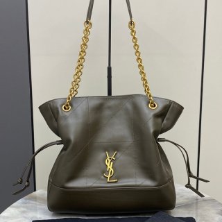 SAINT LAURENT 833948 ラムレザー グリーン、ゴールド トートバッグ、脇下バッグ ジェイミー 29x27x11cm サイズ:29x27x11cm