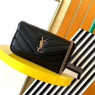 SAINT LAURENT 801437 ラムレザー 斜め掛けバッグ チェーン 24x14cm サイズ:24x14cm